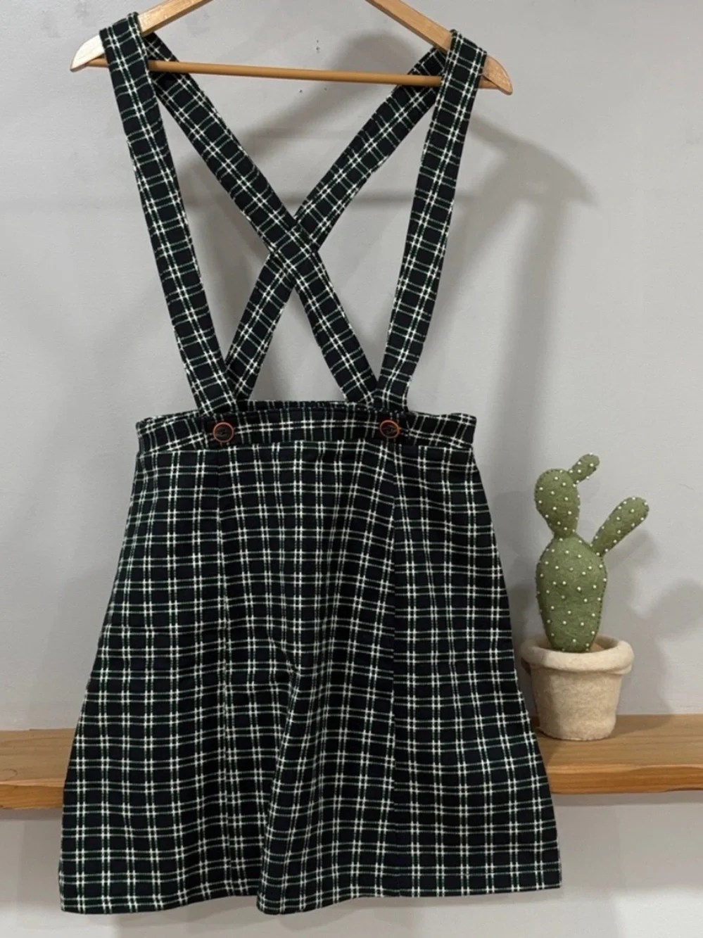Anthropologie Maeve Plaid Pinafore Mini Skirt, Size 8, NWT